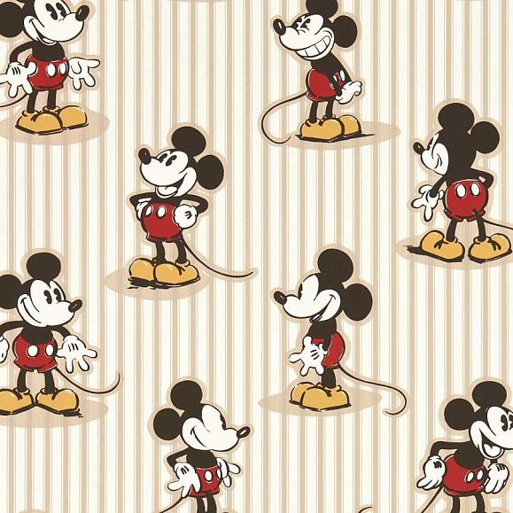 Обои Sanderson 217273 Mickey Stripe Peanut