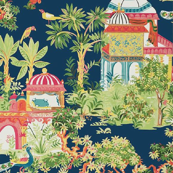 Обои Thibaut T20823 Mystic Garden Navy