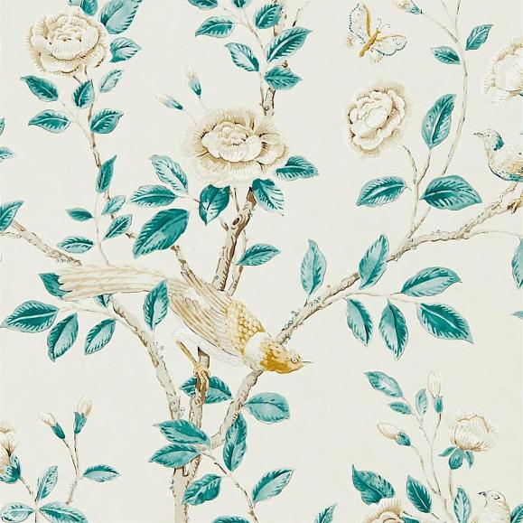 Обои Sanderson 216794 Andhara Teal/Cream