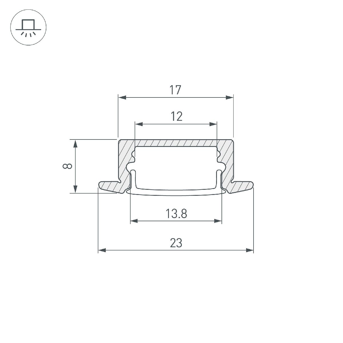 Профиль Arlight LINE-2308-F-2000 ANOD BLACK 040301