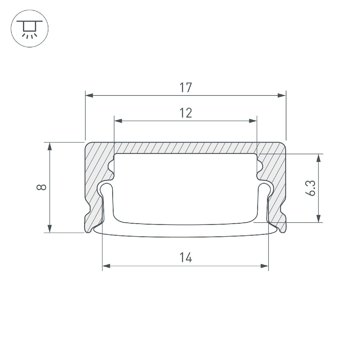Профиль Arlight LINE-1708-2000 WHITE 044234(1)