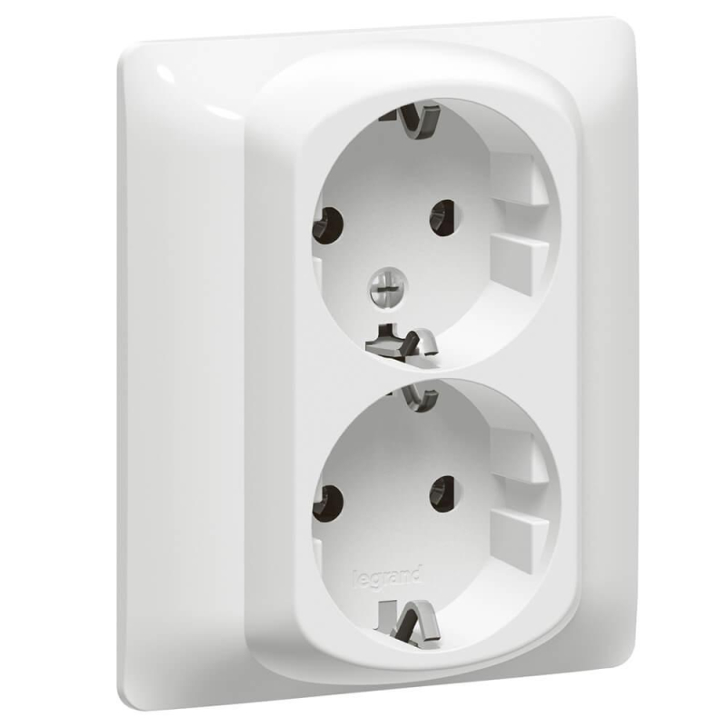 Розетка 2х2К+3 Legrand Galea Life 16A 250V с/з со шторками автоматические клеммы белая 771033