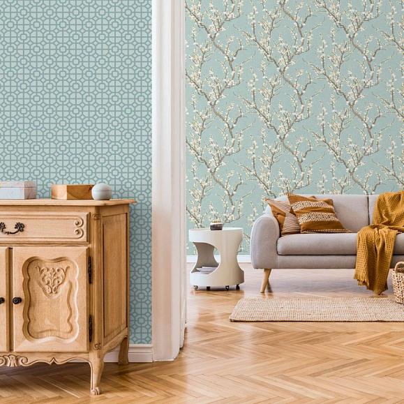 Обои Aura 1908-1 Lattice Blue