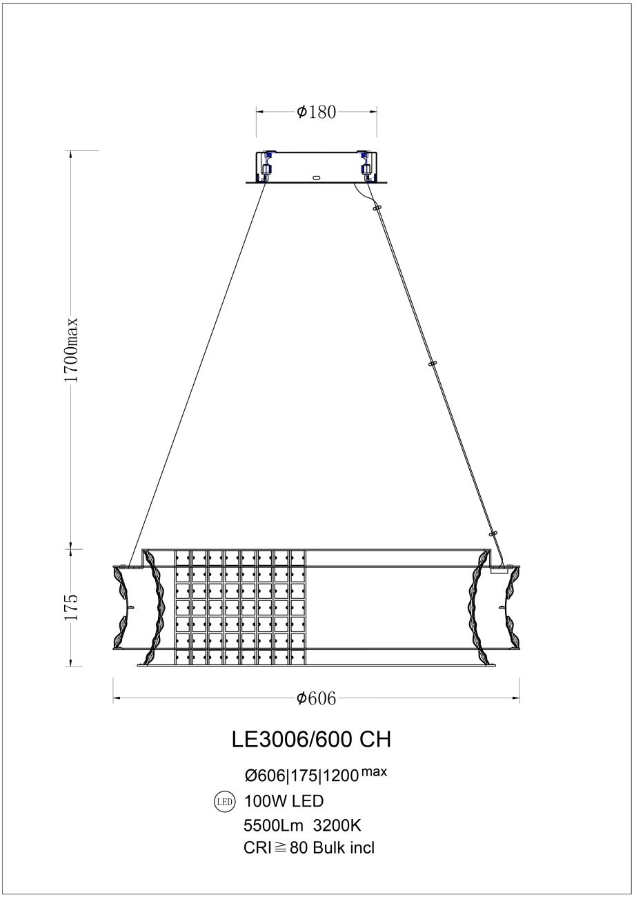 Подвесная люстра Tendre LE3006/600 CH
