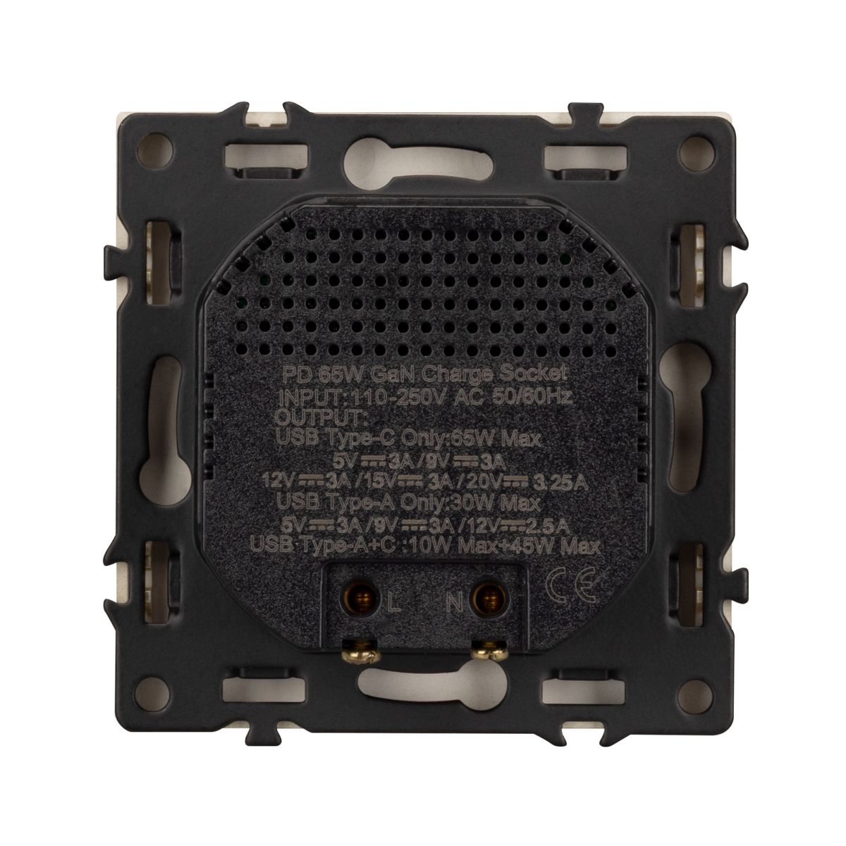 Механизм розетки с быстрой USB зарядкой Arlight SCT-NOBE-MUAC-SFPL-FC-GD (65W, QC3) 054318