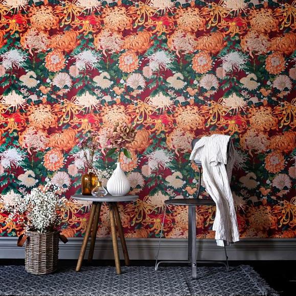 Панно Mind the gap WP20320 Chrysanthemums Green