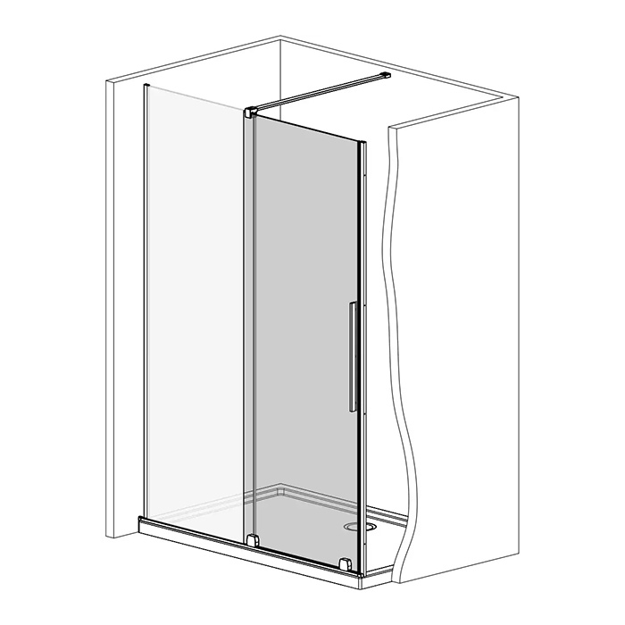 Radaway Furo DWJ Душевая дверь 62см, распашная, левая, стекло прозрачное, покрытие Easy Clean, профиль: Gun Metal