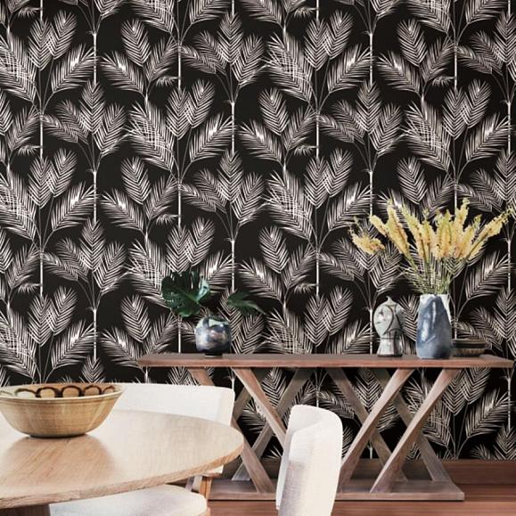 Обои York CV4409 King Palm Silhouette Black