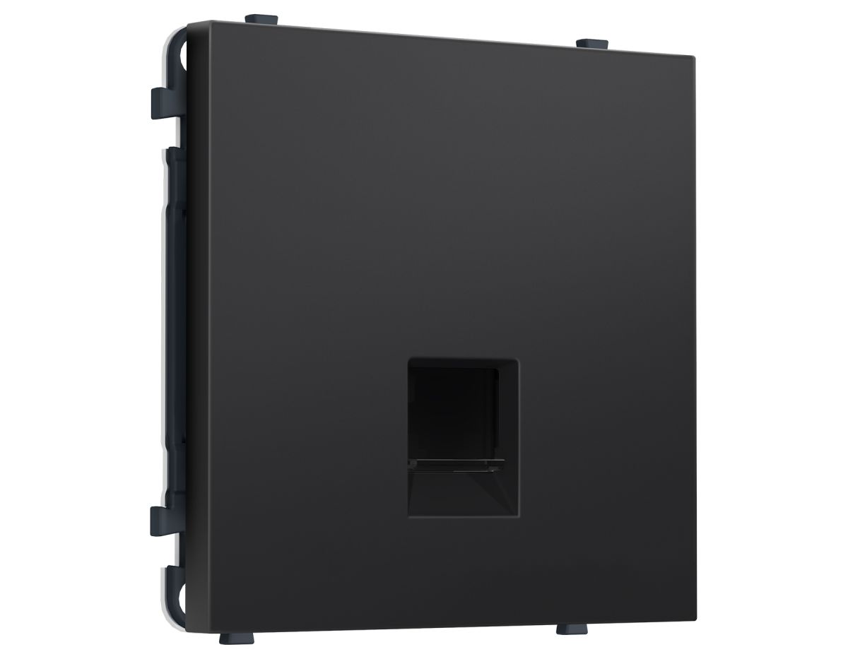 Комплект механизма компьютерной розетки SIGMA Черный матовый RJ-45 Ambrella Volt MS812010 (SP8120, PR188)