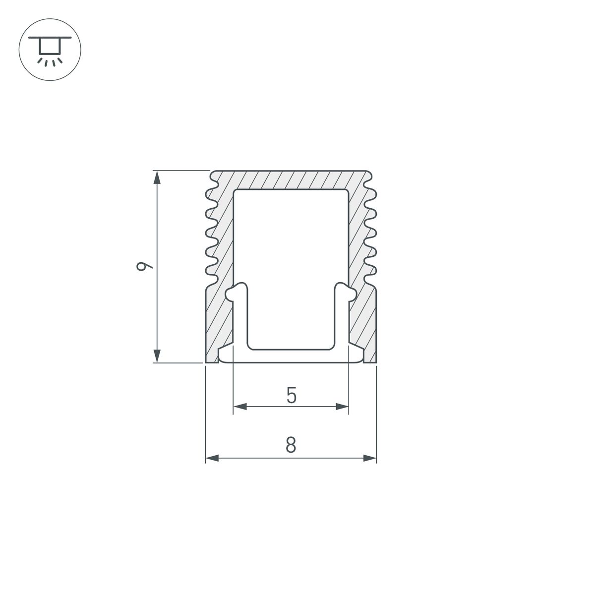 Алюминиевый профиль с экраном Arlight SL-Mini-8-2000 Anod+Opal 036832
