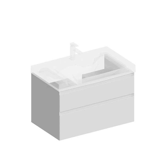 Kerama Marazzi Cubo Тумба подвесная 80см, с ящиками, цвет: белая матовая