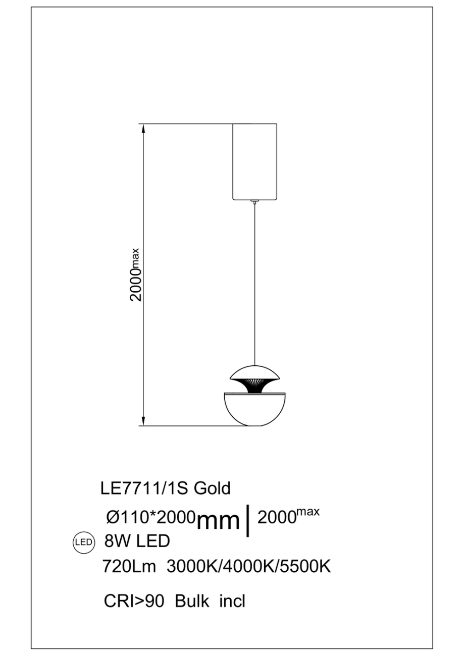 Подвесной светильник Jelly LE7711/1S Gold