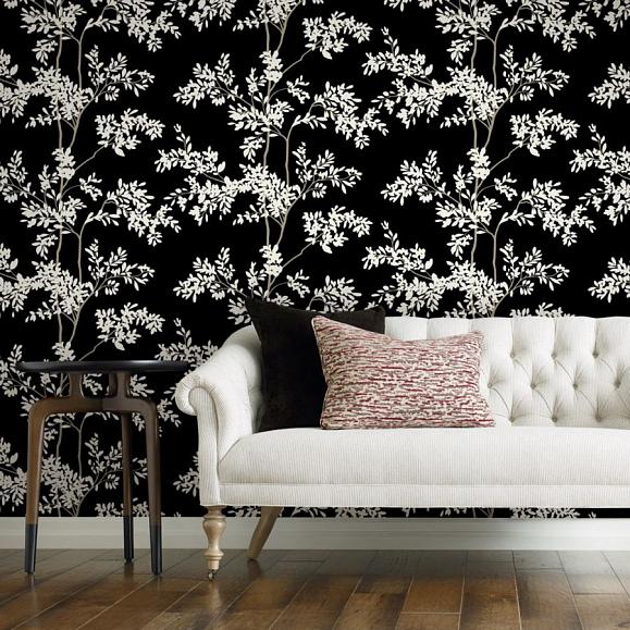 Обои York BL1804 Lunaria Silhouette Black/White