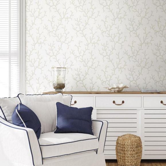 Обои York CV4431 Coral Island White