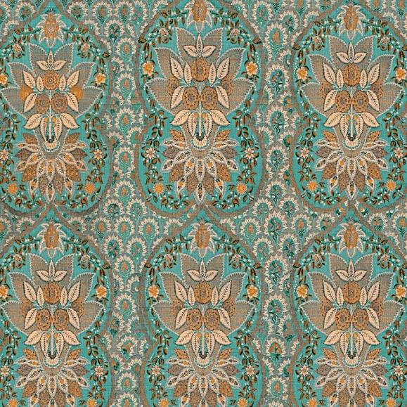 Панно Mind the gap WP20405 Floral Tapestry Orange/Taupe/Turquoise
