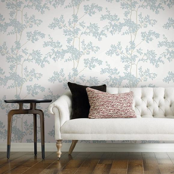 Обои York BL1802 Lunaria Silhouette White/Cloud Blue