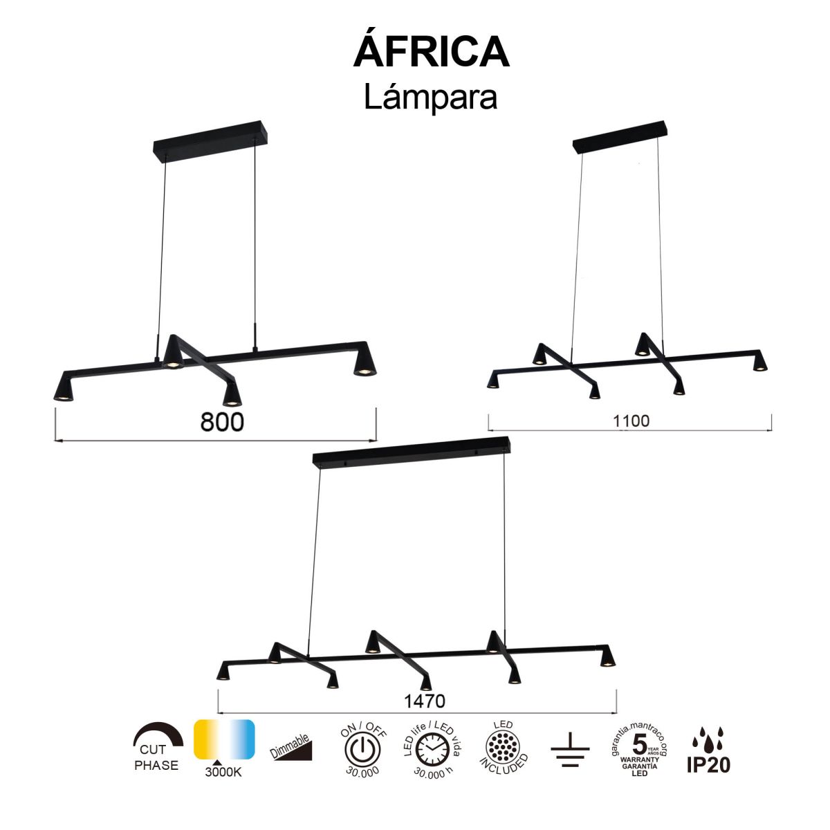 Подвесная люстра Mantra Africa 9409