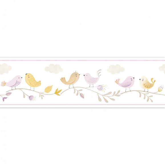 Бордюр Casadeco RONI85596299 Rose Parme / Jaune