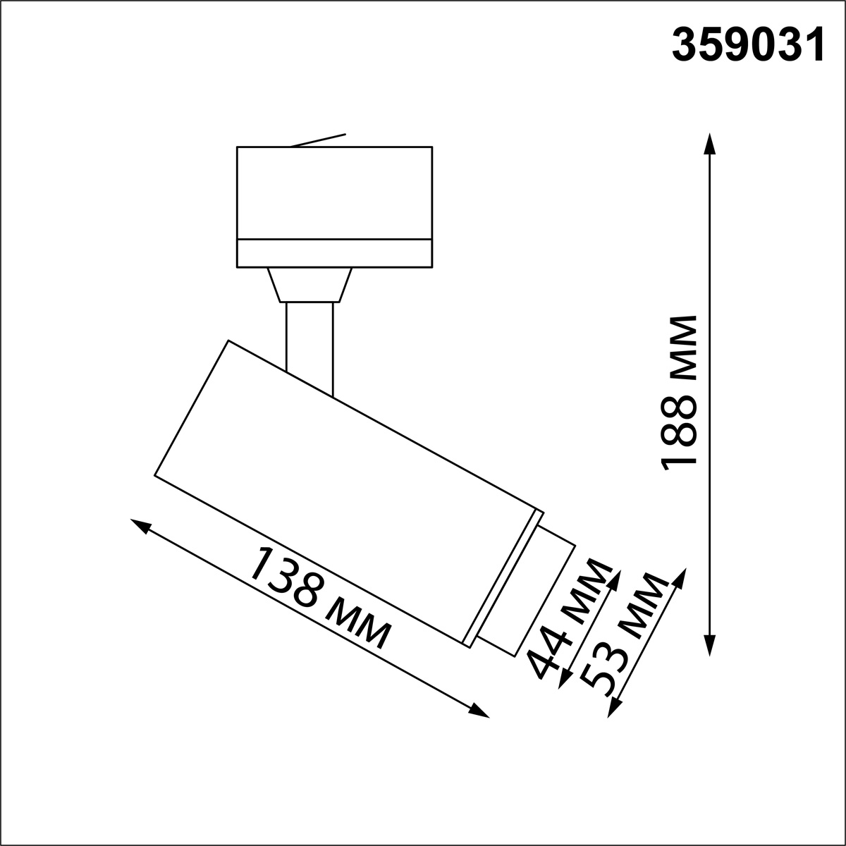 Трековый трехфазный светильник Novotech Nail 359031