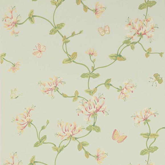 Обои Colefax and Fowler W7002-01 Honeysuckle Garden Aqua
