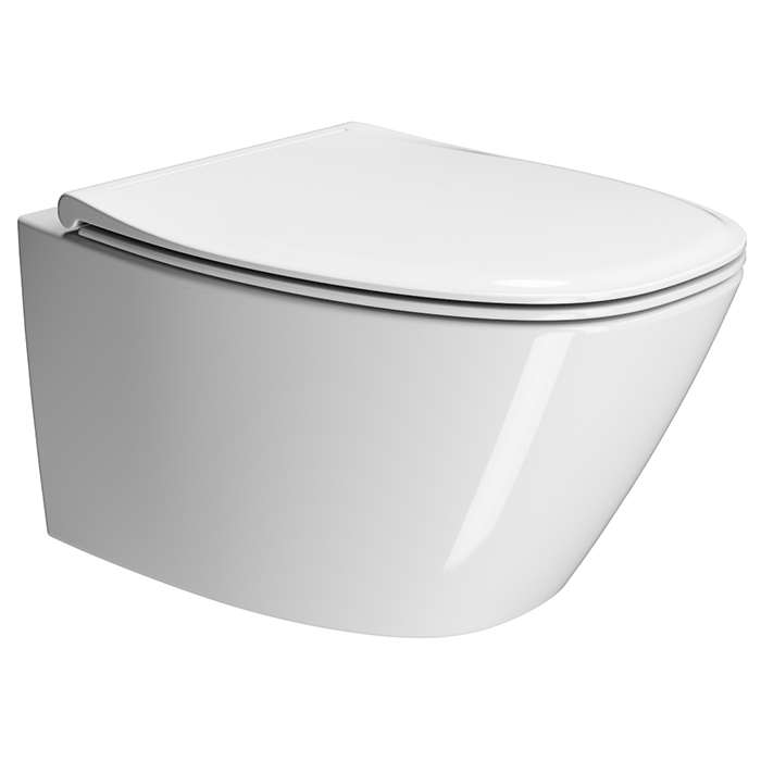 GSI Modo+ Унитаз подвесной 54x37см, безободковый, с креплением, цвет: белый глянцевый