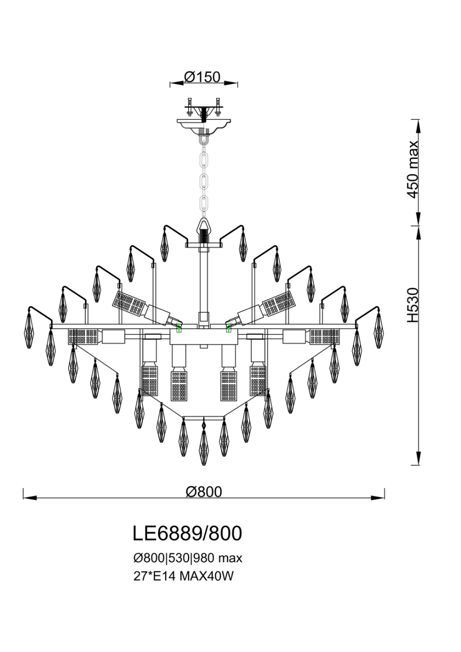 Подвесная люстра Adriana LE6889/800 GD