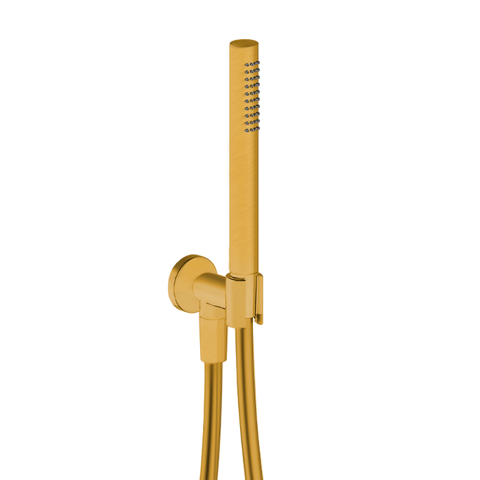 Cisal Shower Душевой гарнитур, ручная лейка, шланг 150см, вывод с держателем, цвет: OroSpazzolato