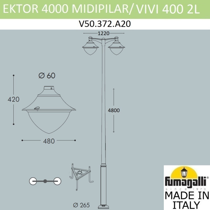 Садовый светильник Fumagalli V50.372.A20.LXD6L