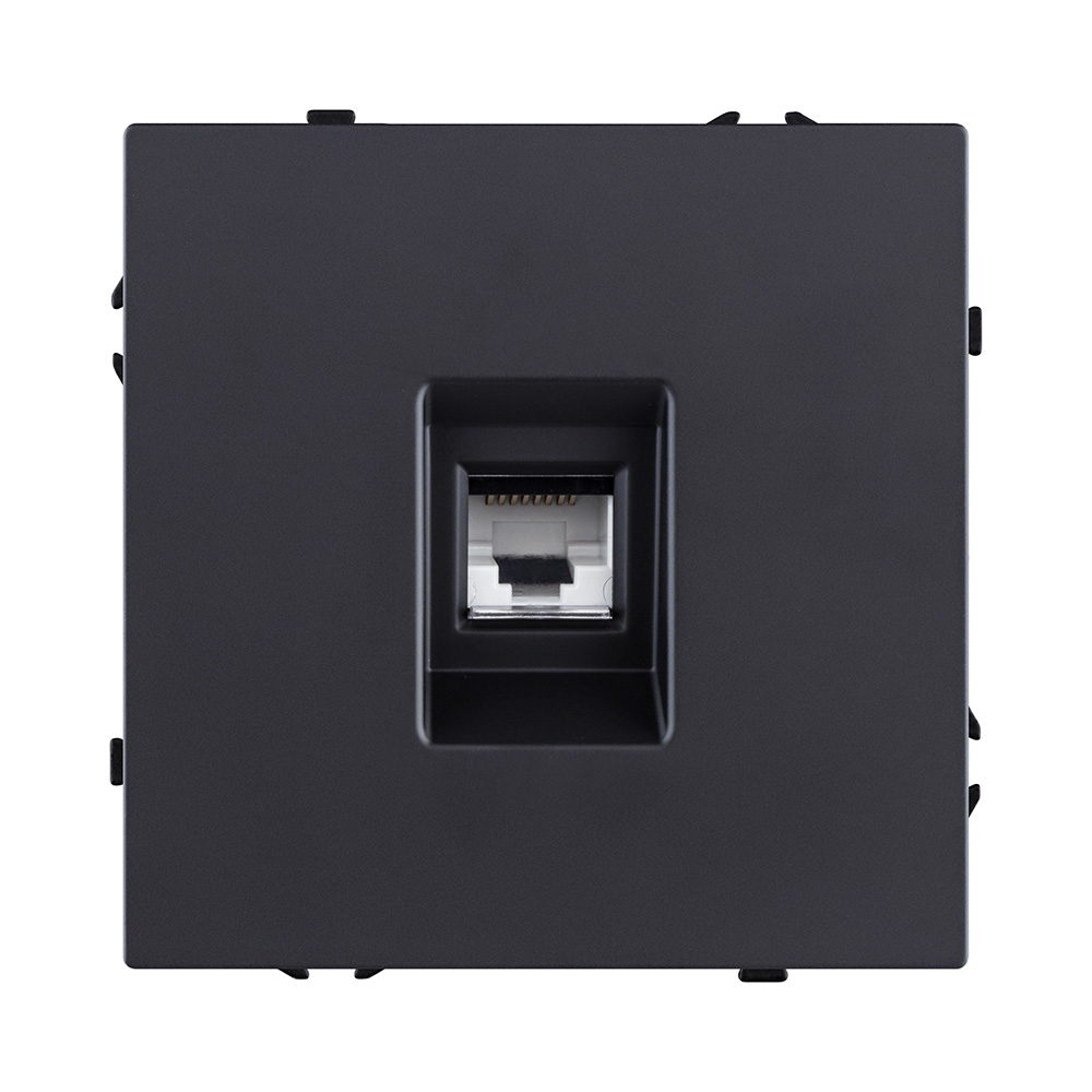 Розетка Ethernet RJ45 Cat.6, черный матовый Kollinger Eclipse EC-017BK