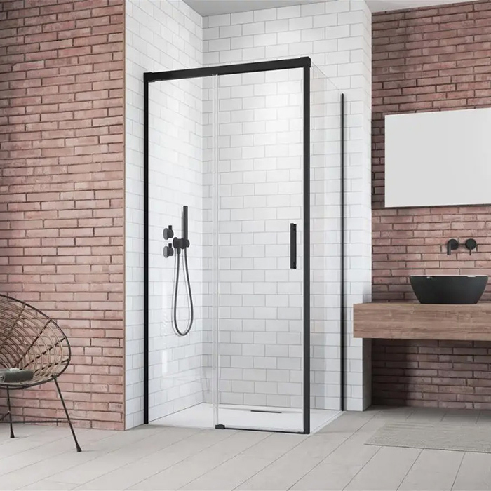 Radaway Idea Боковая стенка 110см, правая, стекло прозрачное, покрытие Easy Clean, профиль: черный