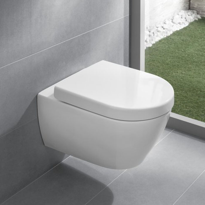 Villeroy&Boch Subway 2.0 Сиденье для унитаза, с микролифтом, цвет: белый/нержавеющая сталь