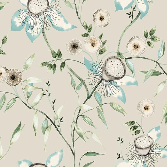 Обои York BL1794 Dream Blossom Taupe/Aqua