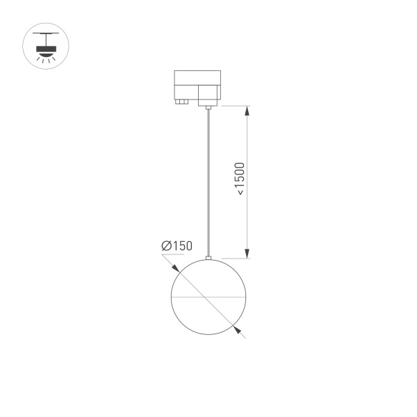 Трековый светильник Arlight LGD-Emisfero-Track-Hang-4TR-R150-11W Warm3000 035940