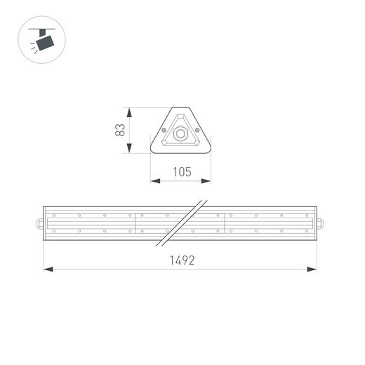 Линейный светильник Arlight SP-LAGERN-L1500-250W Day4000 052430