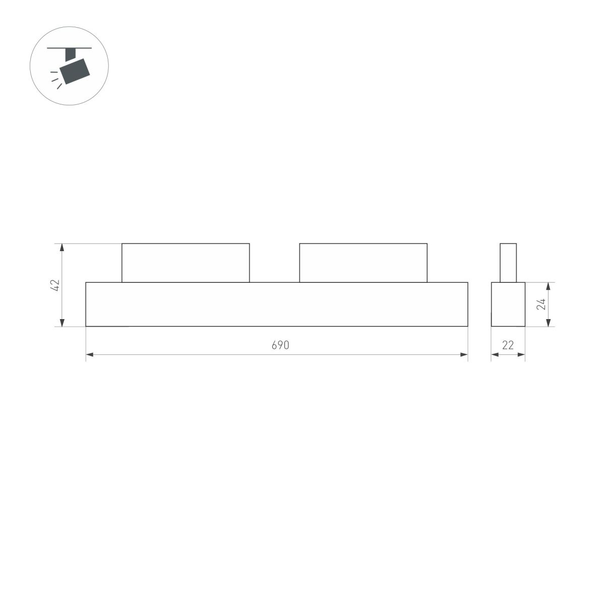 Трековый магнитный светильник Arlight MAG-ORIENT-FLAT-L690-24W Warm2700 (WH, 100 deg, 48V) 055989