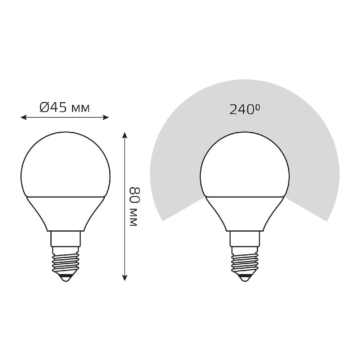 Лампа светодиодная Gauss E14 10W 3000K матовая 53110