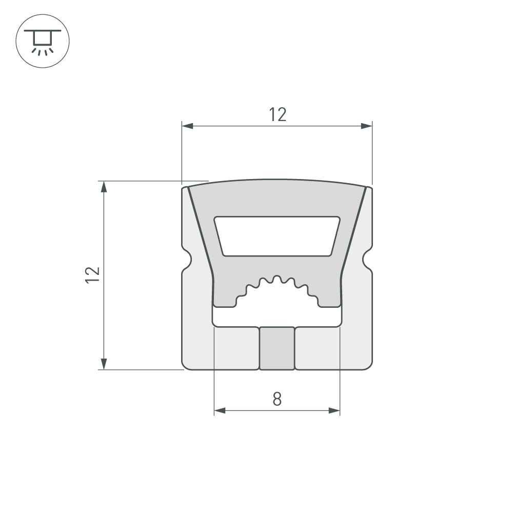 Силиконовый профиль Arlight WPH-FLEX-1212-TOP-S8-5m WHITE 040285