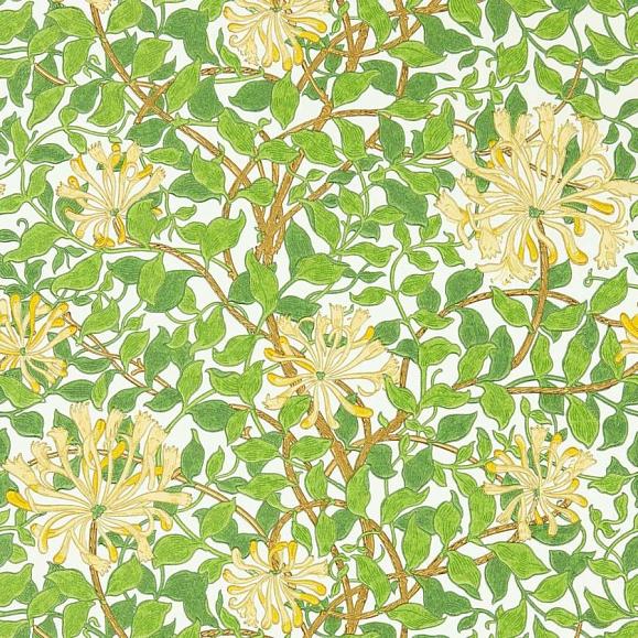 Обои Morris 217095 Honeysuckle Cream/Chocolate
