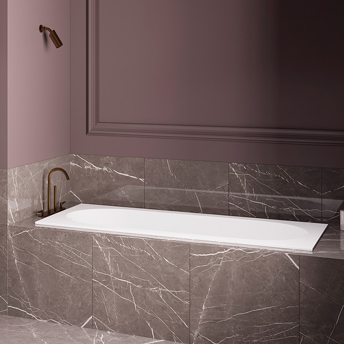 LOFO by Salini Ванна встраиваемая 170х75см, овальная чаша, материал: Solid Surface, цвет: белый матовый