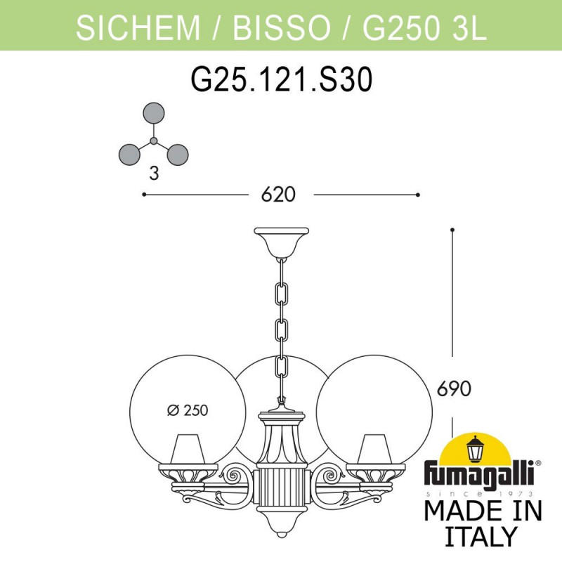 Уличный светильник Fumagalli G25.120.S30.AXE27