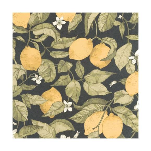 Обои Casadeco 200272727 Lemon Tree Jaune citron / ardoise