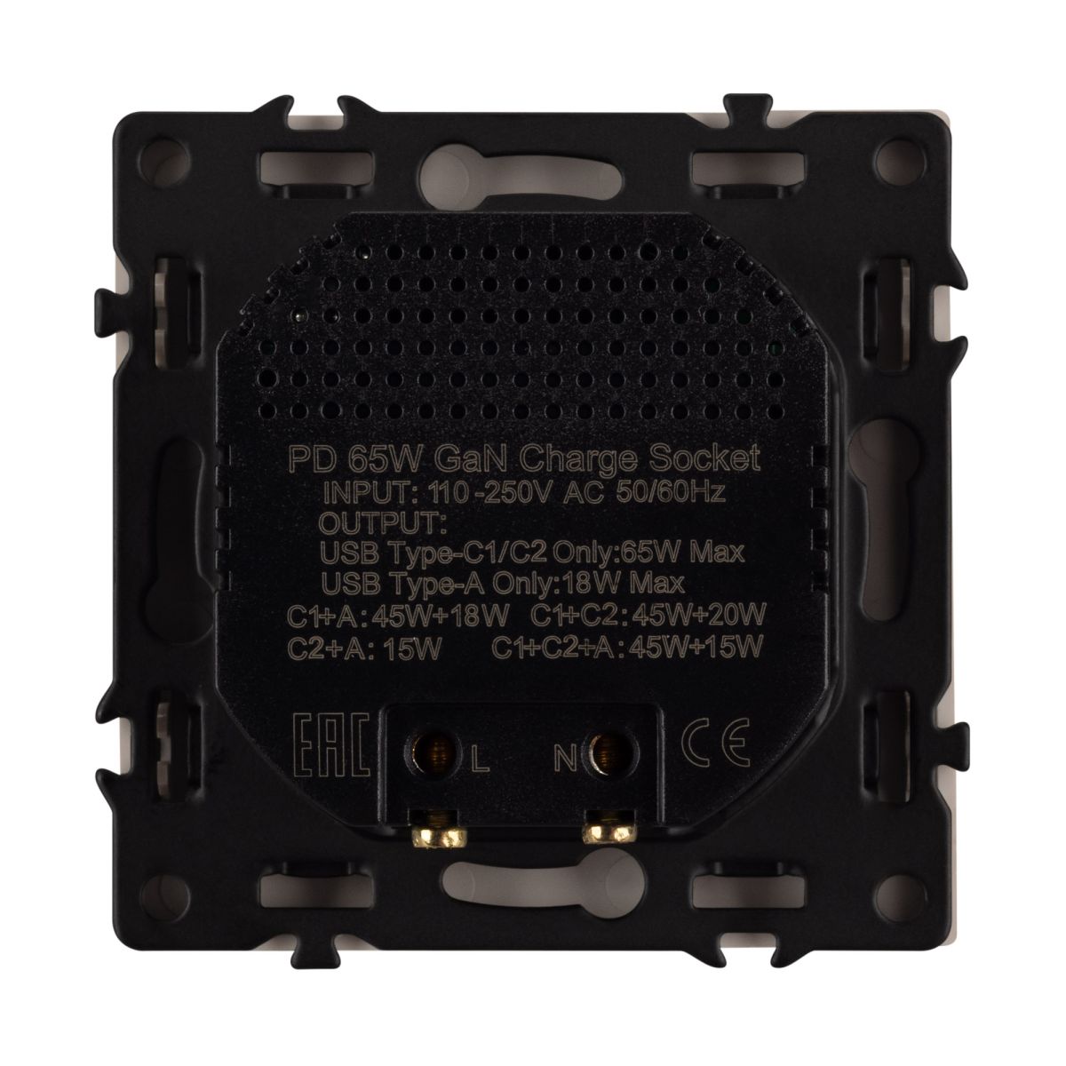 Механизм розетки с быстрой USB зарядкой Arlight SCT-NOBE-MUACC-SFPL-FC-GD (65W, QC3) 061836