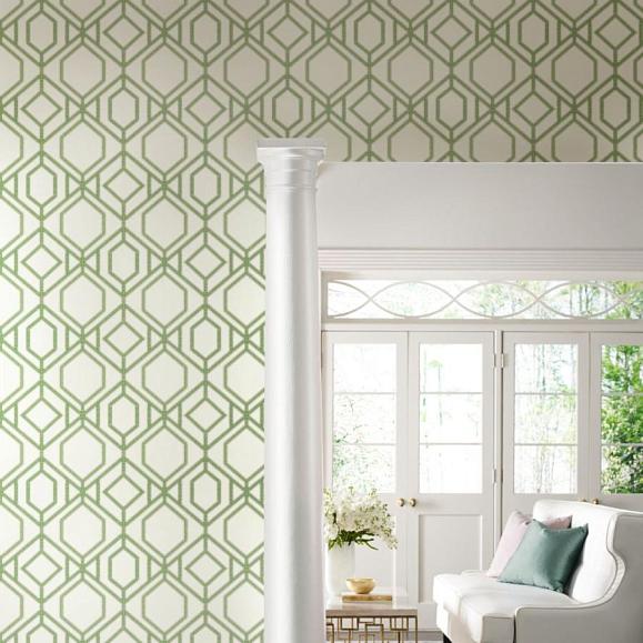 Обои York TC2631 Sawgrass Trellis Green