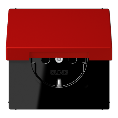 Розетка 2K+З с крышкой Jung LC1520BFKL227