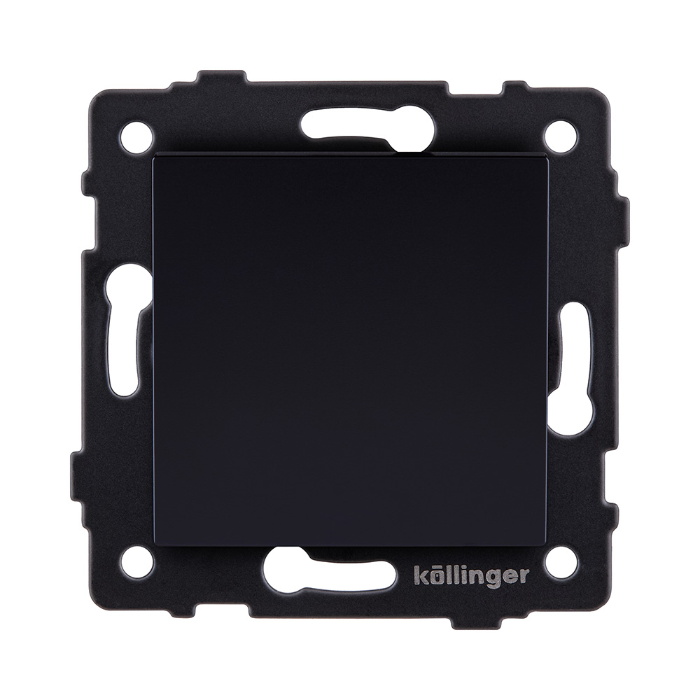 Выключатель 1-клавишный проходной 10А/250В, черный Kollinger REA-S-003BK для Aspekt, Eleganz, Reflex