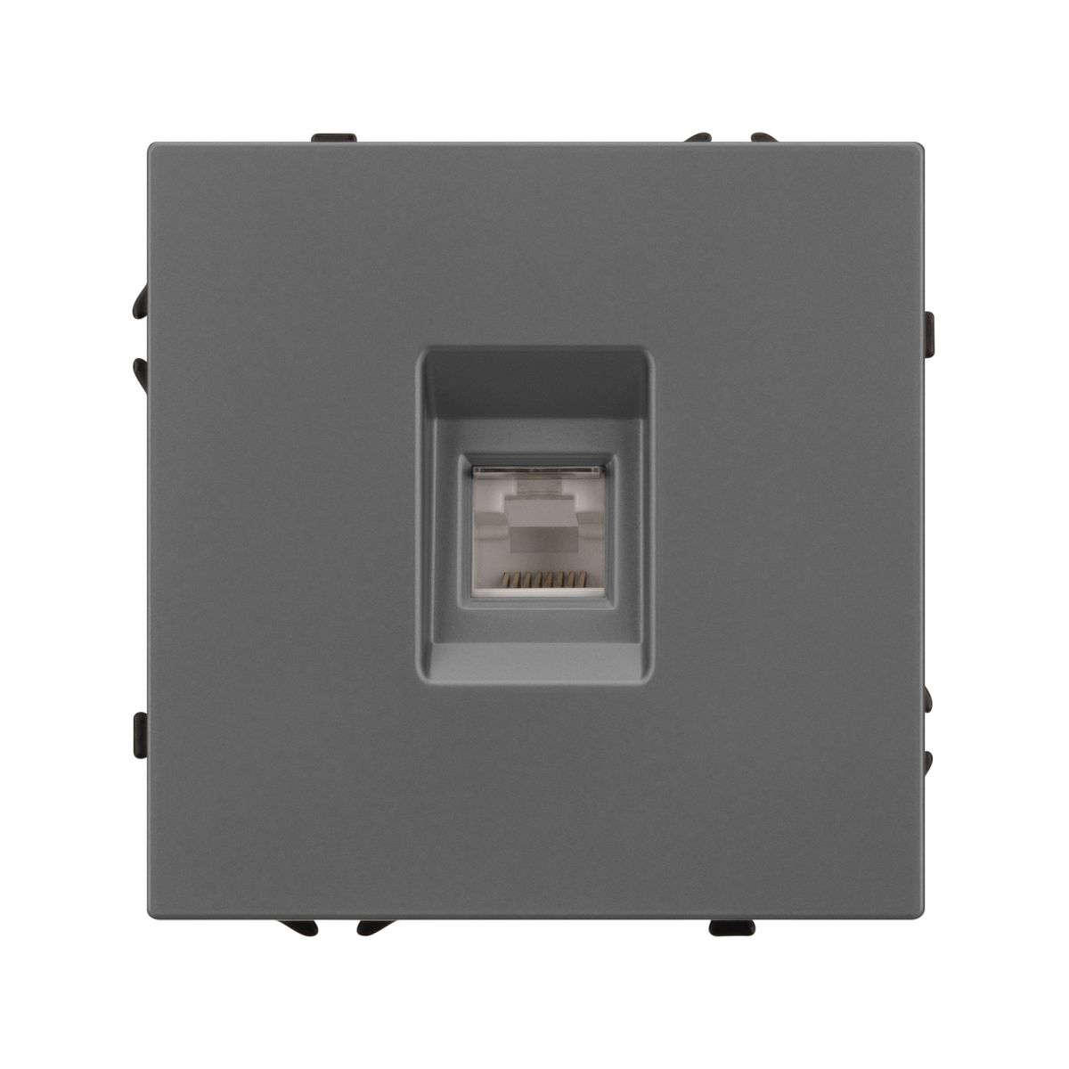Розетка телефонная софт-тач серый базальт Arlight SCT-MTL1-SFPL-GR (RJ-11, 4C) 054303(1)