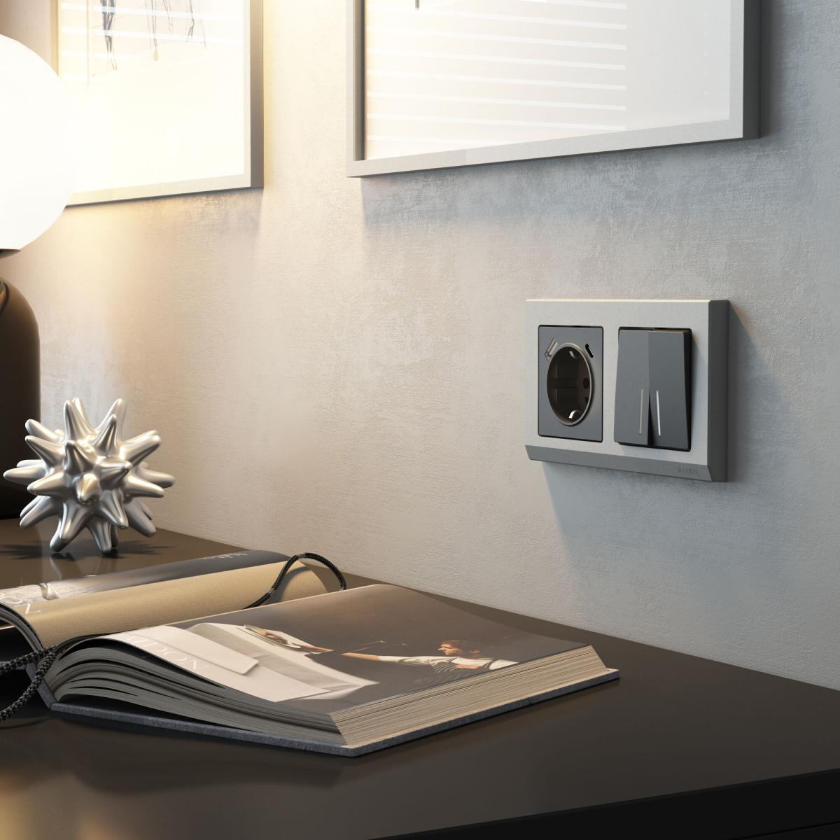 Выключатель двухклавишный проходной с подсветкой Werkel W1122164 4690389194382 a063102