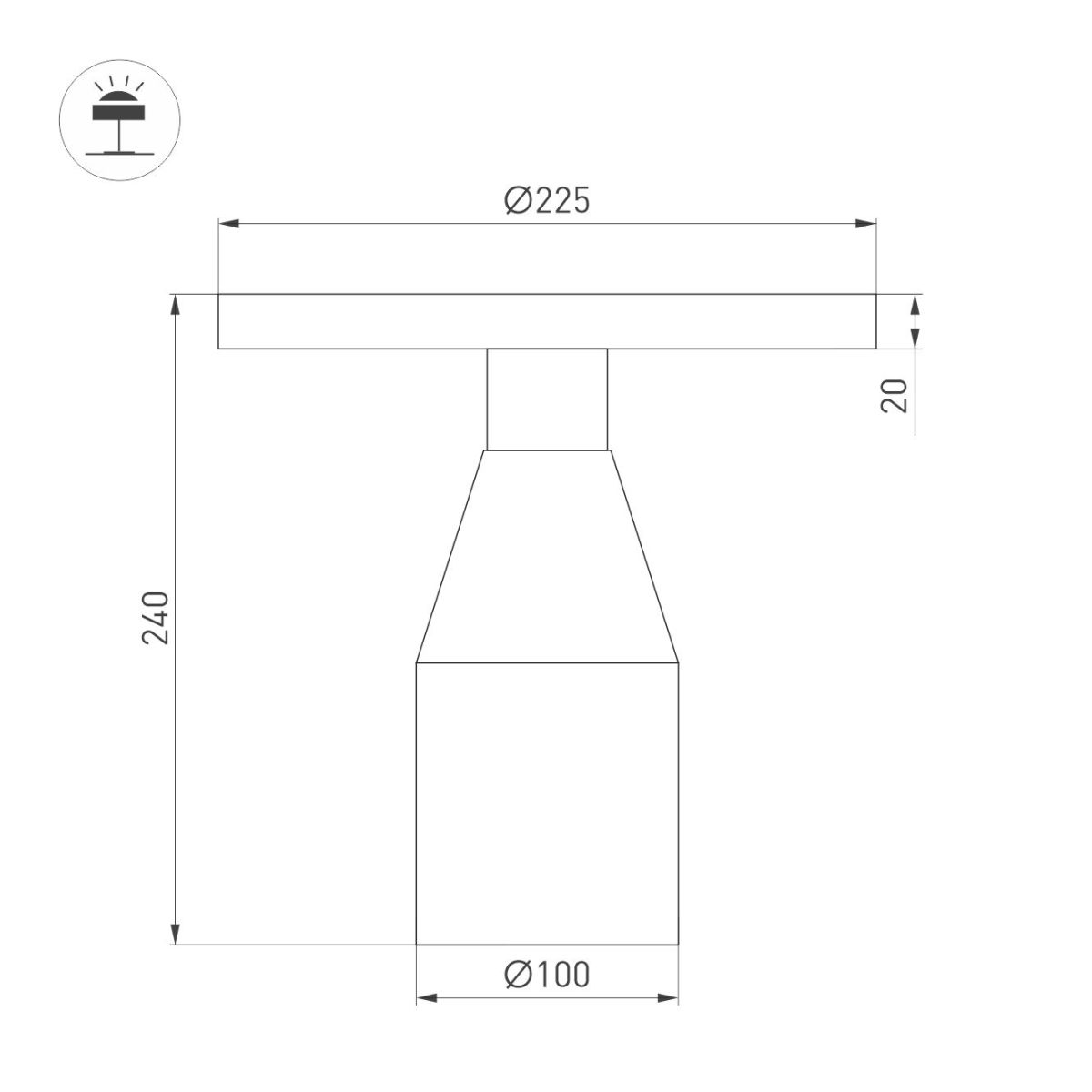 Настольная лампа Arlight SP-CROOD-TAB-R22.5x24-7W Warm3200-MIX (CF-BK, 140 deg, 230V) (IP20, Мрамор) 061771
