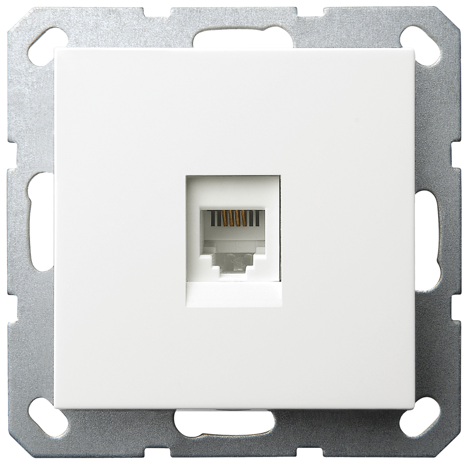 Интернет розетка Jasmart разъем RJ45 с накладкой белый глянцевый G6105W