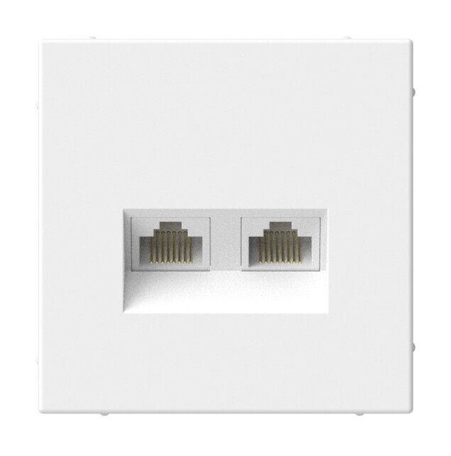 Розетка двойная компьютерная RJ45+RJ45, кат. 5е, механизм. Systeme Electric ArtGallery Лотос GAL001385